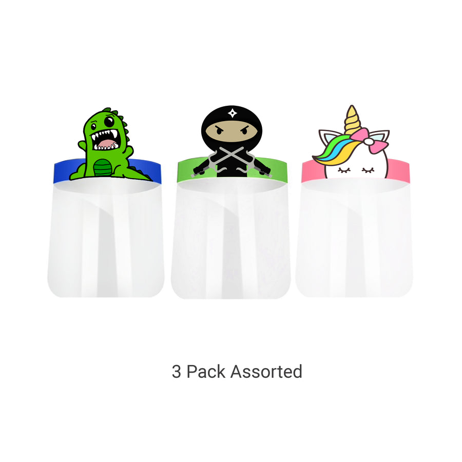 Kid's Face Shield - Assorted 3 pack
