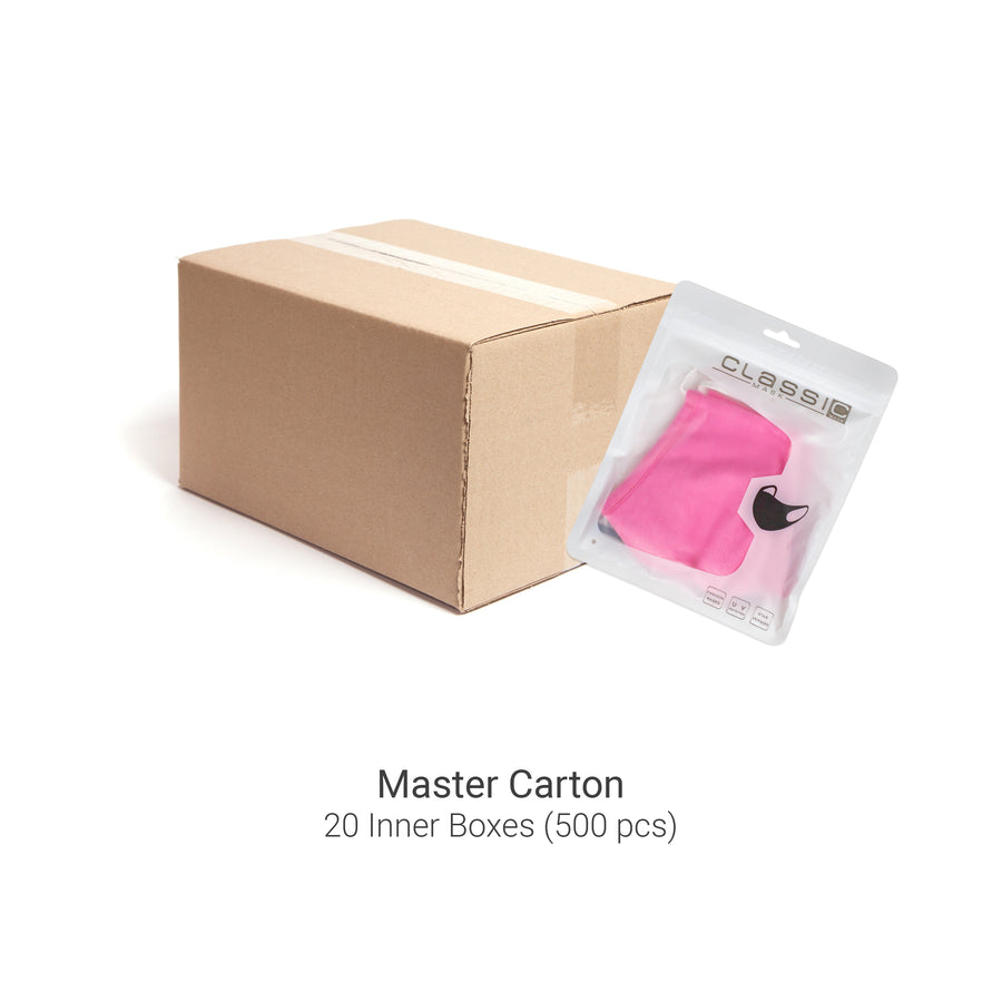 100% Cotton 3-Layer Face Mask - Reusable & Washable Light Pink Bulk