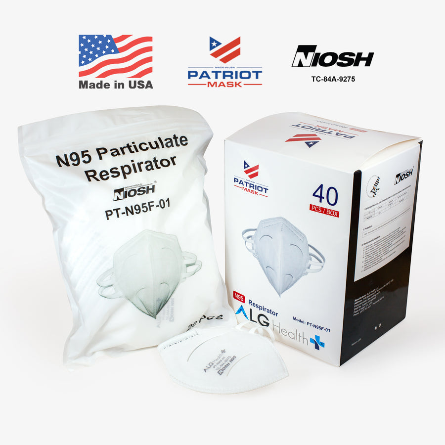 Foldable NIOSH Certified N95 Particulate Respirator and Non-Surgical Mask (40 pcs)