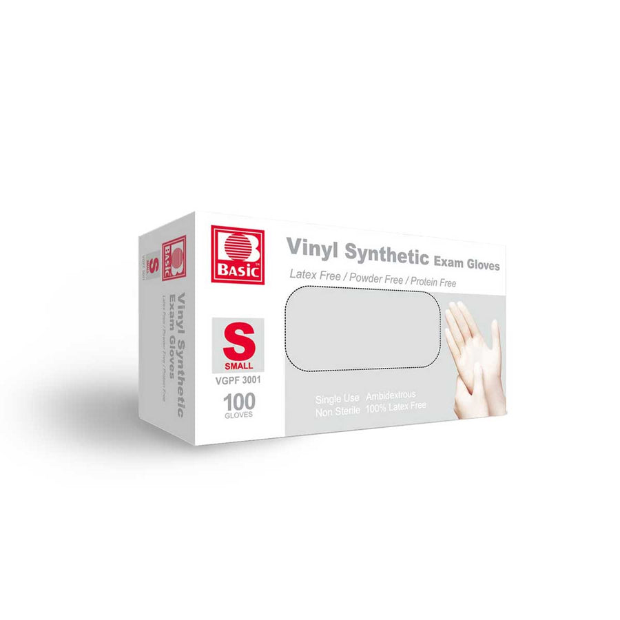 Vinyl Synthetic Exam Gloves (100 gloves) Small