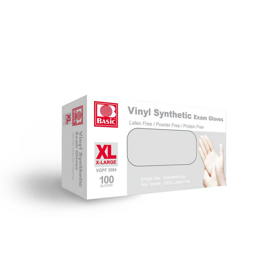 Vinyl Synthetic Exam Gloves (100 gloves) X-Large